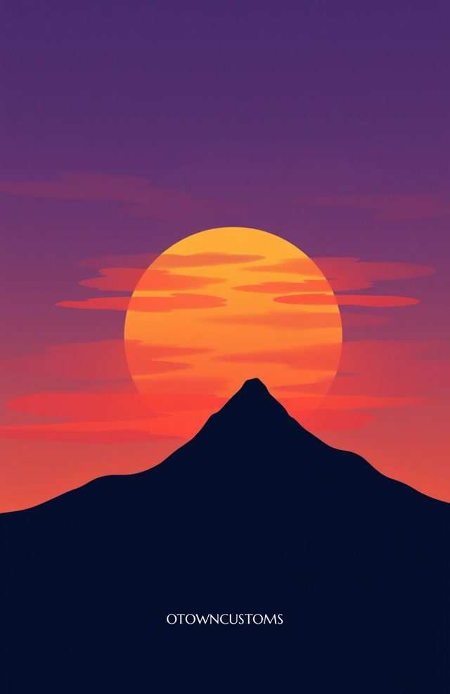 Minimalist Mountain Sunset View Nature