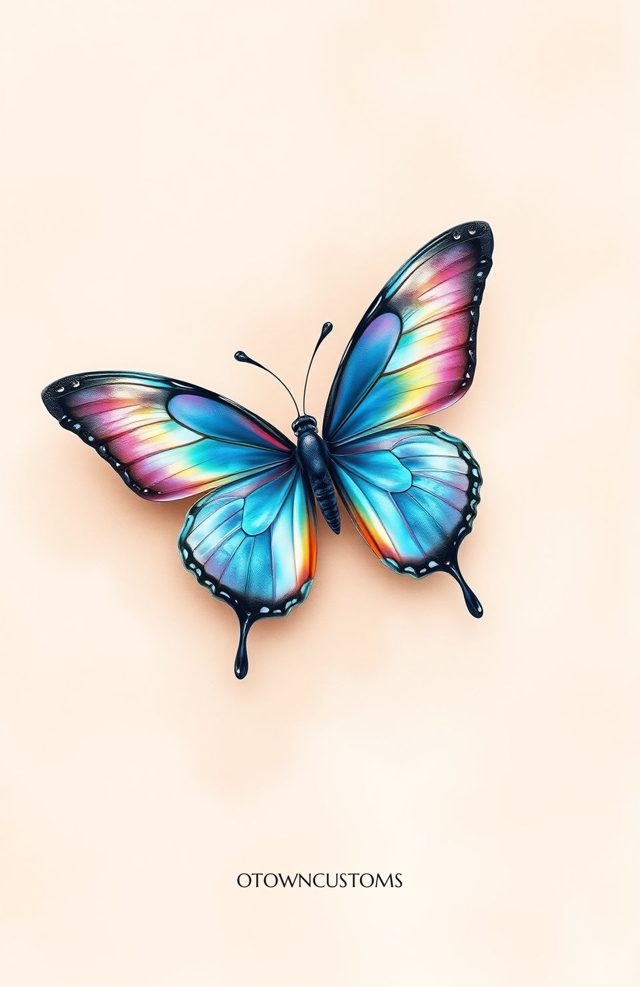 Realistic Butterfly Illustration Phone Case Holographic Wings