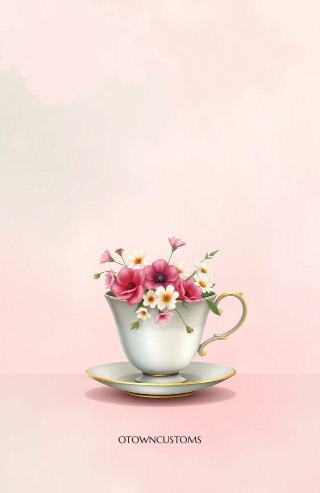 Vintage Teacup Floral Pastel